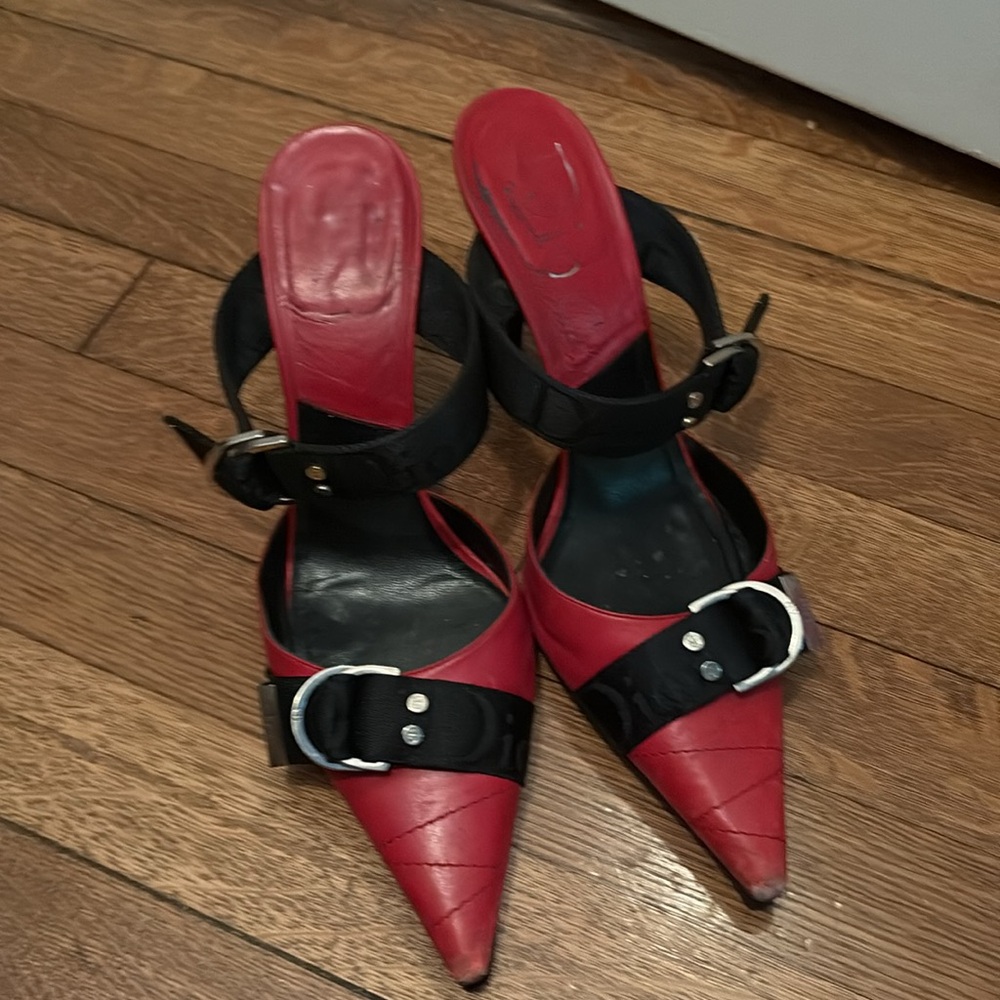 Dior heels red and black